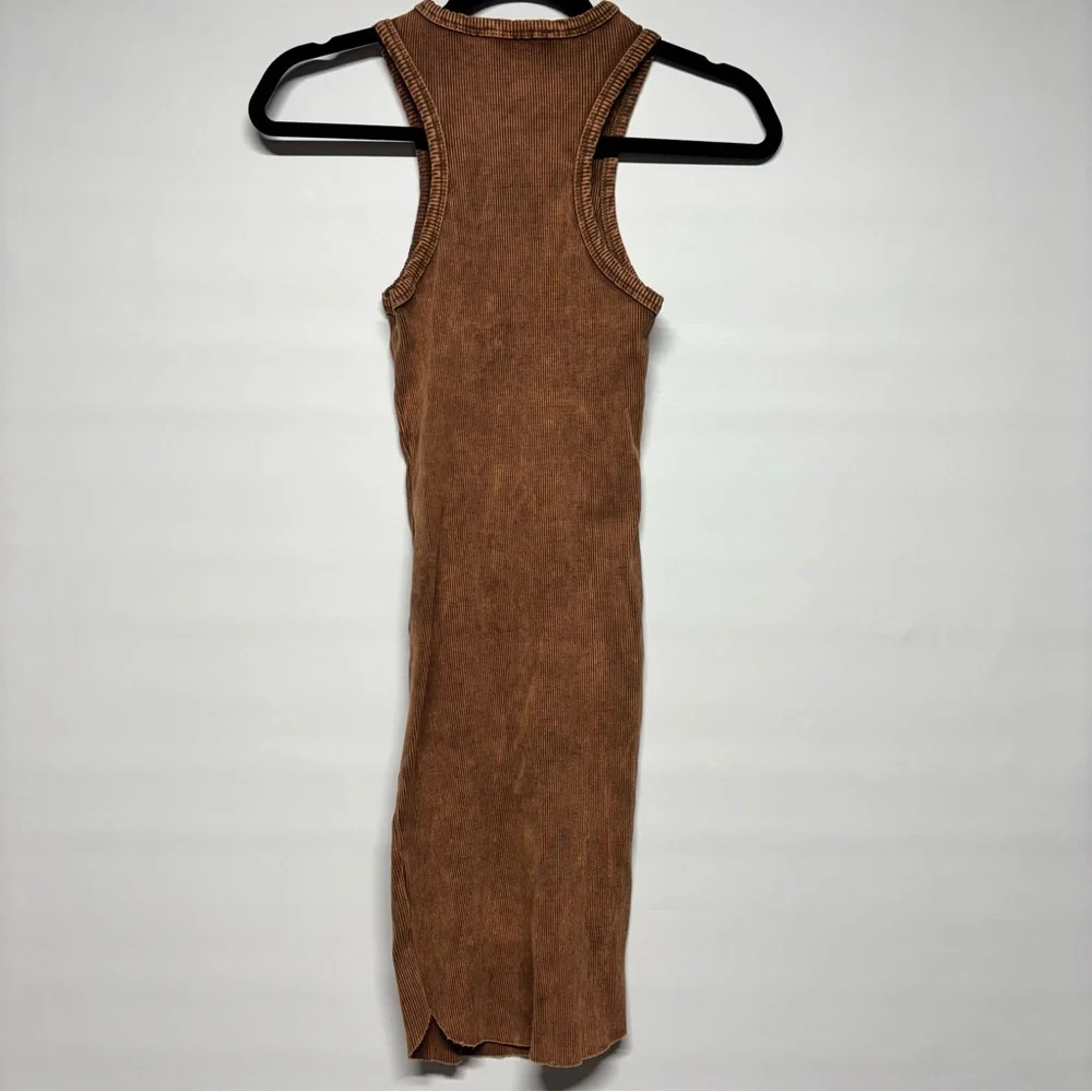 ✨Lulu's Brown Ribbed Tank Midi Dress Size L